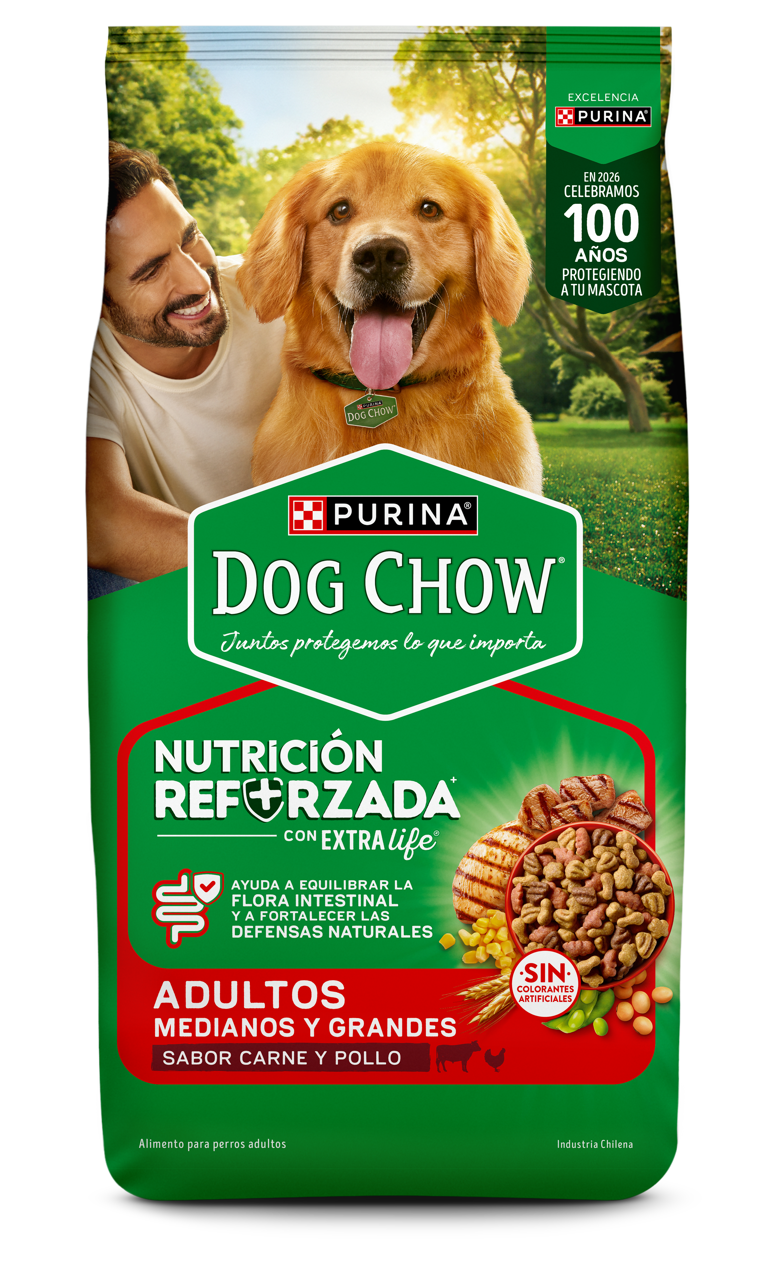 Alimento para perros adultos medianos y grandes de Dog Chow Nutrición Reforzada.