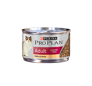 Lata Pro Plan Adult para gatos adultos, sabor pollo y arroz