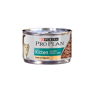 Lata Pro Plan Kitten para gatitos, fórmula de pollo e hígado para crecimiento saludable