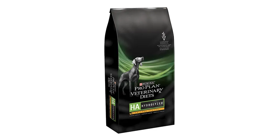 Bolsa de PURINA® PRO PLAN Alimento hidrolizado para perros, con sabor a pollo.