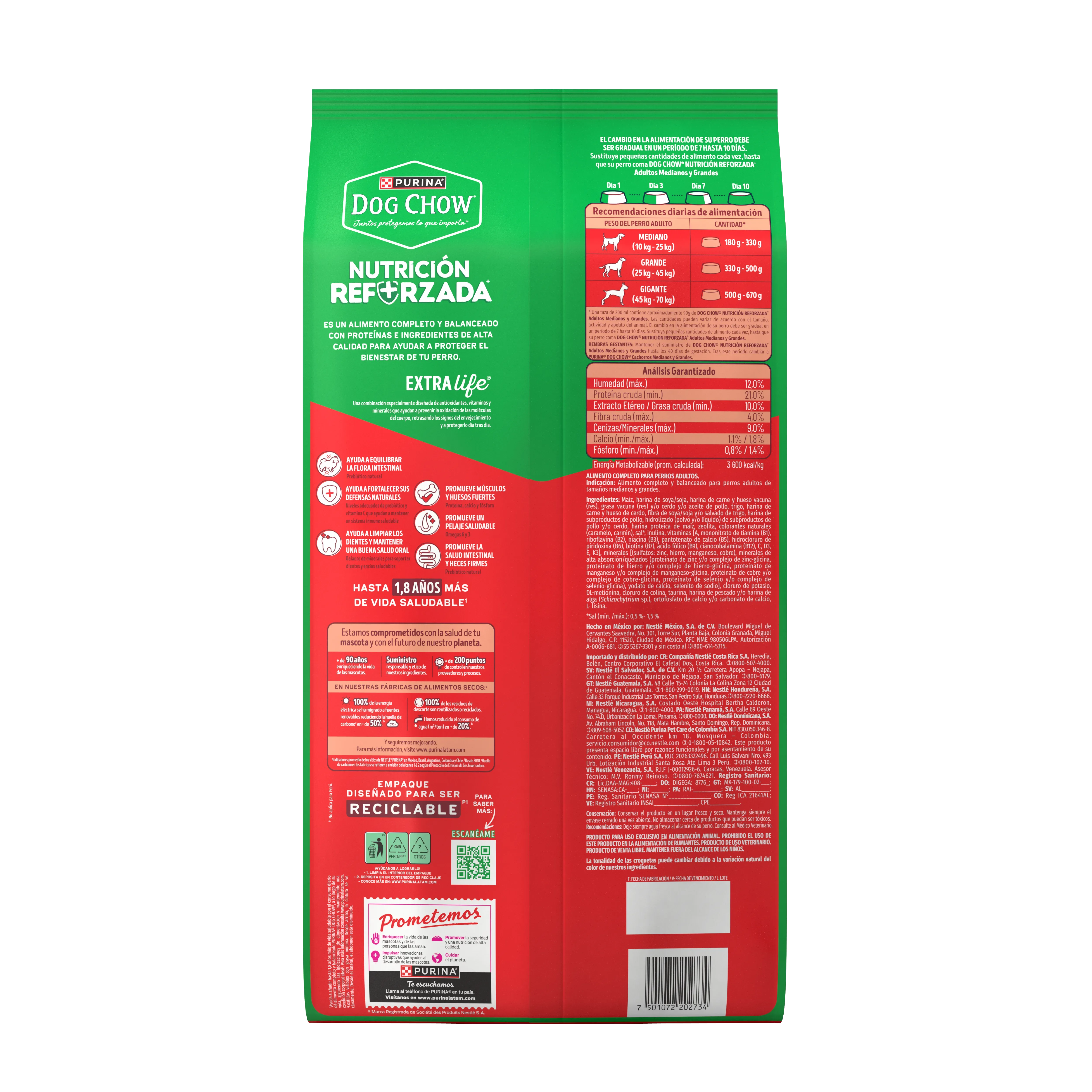 Alimento para perros adultos medianos y grandes de Dog Chow Nutrición Reforzada.