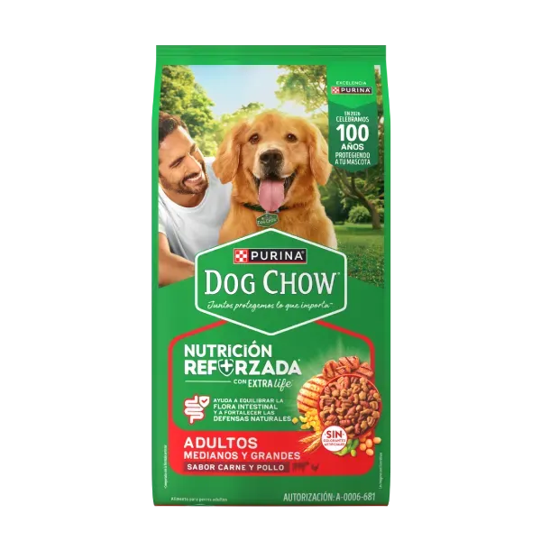 Alimento para perros adultos medianos y grandes de Dog Chow Nutrición Reforzada.